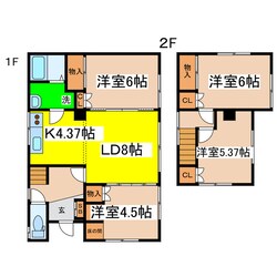 昭和中央１－２３－２貸家の物件間取画像